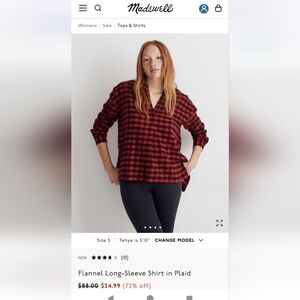 Madewell Buffalo plaid flannel popover